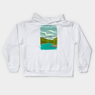 New River Gorge National Park Travel Poster Kids Hoodie